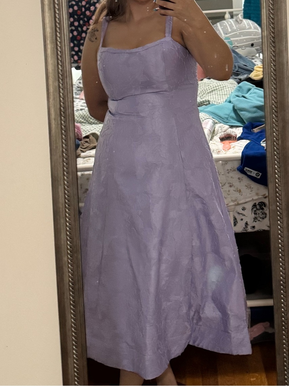 Fashion Nova 
Only Bliss Jacquard Midi Dress - Lavender